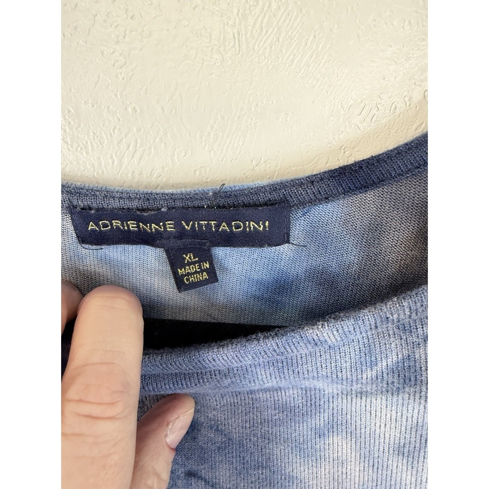 Adrianne Vittadini  Tie Dyed Bluesy Pullover W‎ Rounded Neck Size XL - Picture 4 of 6